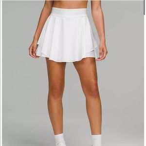 NWT lululemon court rival perforated high rise skirt in white